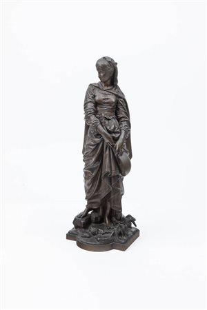 EUTROPE BOURET<BR>Parigi (Francia) 1833-1906<BR>"Jeune femme à la mandoline"