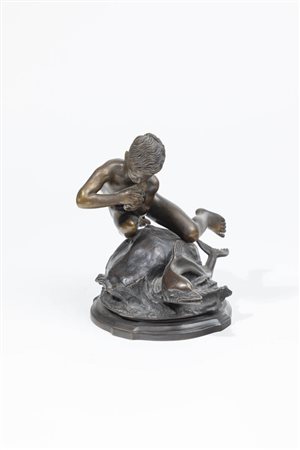 VINCENZO GEMITO<BR>Napoli 1852 - 1929<BR>"Fanciullo con delfino"