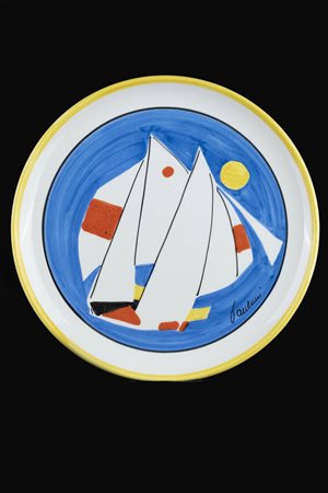 ENRICO PAULUCCI<BR>Genova 1901 - 1999 Torino<BR>"Vele nel vento"