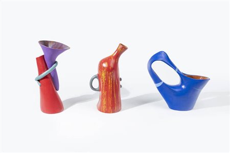 MARTINO BISSACCO<BR>Taglio di Po (RO) 1941<BR>Set di tre ceramiche