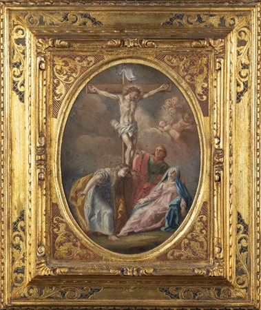 PITTORE ANONIMO<BR>"Crocifissione" fine XVII-inizio XVIII secolo