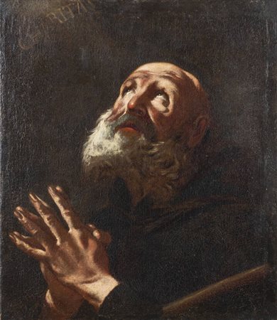 PITTORE ANONIMO DEL XVIII SECOLO<BR>"Santo in preghiera"