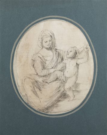 PITTORE ANONIMO<BR>"Madonna con Bambino" XVII secolo