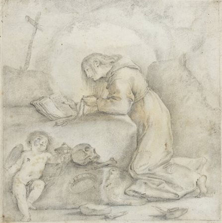 PITTORE ANONIMO<BR>"Maria Maddalena in preghiera" XVII secolo