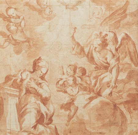 PITTORE ANONIMO<BR>Fine XVIII secolo<BR>"Annunciazione" XVIII secolo