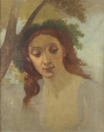 ANDREA GASTALDI<BR>Torino 1826 - 1889<BR>"Volto femminile"