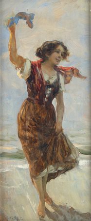 SERAFINO GRASSI<BR>Torino 1863 - 1904<BR>"Figura femminile"