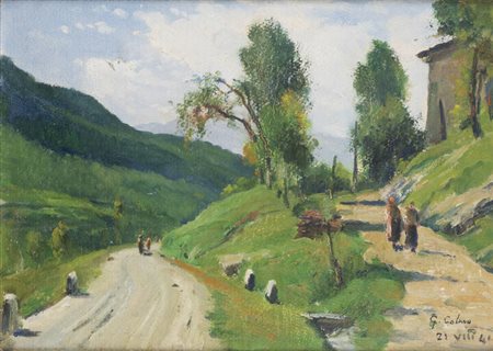 GIOVANNI COLMO<BR>Torino 1867 - 1947<BR>"Paesaggio"  21-VIII-41