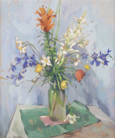 TEONESTO DEABATE<BR>Torino 1898 - 1981<BR>"Vaso di fiori" 1956