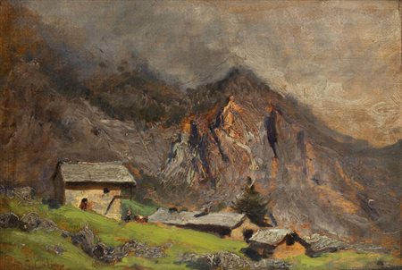 GIOVANNI COLMO<BR>Torino 1867 - 1947<BR>"Alpe rocciosa"