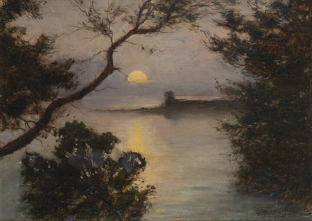 GIUSEPPE BUSCAGLIONE<BR>Ariano Irpino (AV) 1868 - 1928 Rivoli (Torino)<BR>"Tramonto"