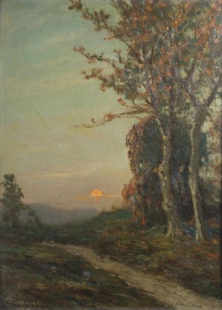 SALVATORE CORVAYA<BR>Licata 1872 -1962 Milano<BR>"Paesaggio" 1938 XVI