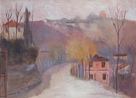 GIULIO BENZI<BR>Quargnento (AL) 1907 - 1955 Robilante (CN)<BR>"Paesaggio" 1943