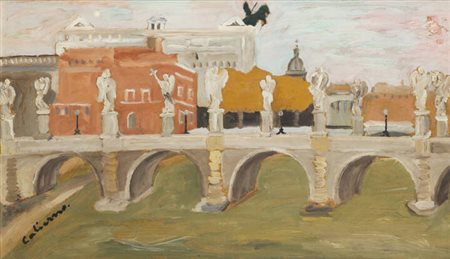 GIOSUE' CALIERNO<BR>Caserta 1897 - 1968 Pietra Ligure (SV)<BR>"Il ponte degli angeli"