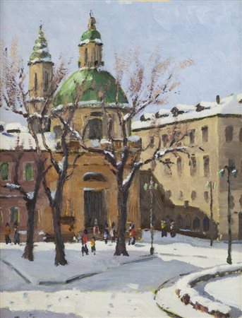 LUCIANO FREGONARA<BR>Omegna (NO)1932<BR>"Torino-Piazza Carlina" febbraio 1981