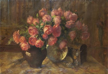GIUSEPPE GHIRINGHELLI<BR>Milano 1874 - 1944 Varese<BR>"Rose"
