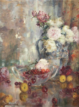 ANGELO MALINVERNI<BR>Torino 1877 - 1947<BR>"Natura morta"