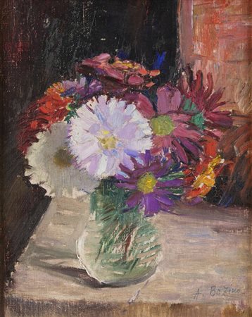 ATTILIO BOZINO<BR>Sostegno (VC) 1890 - 1973 Torino<BR>"Vaso di fiori"
