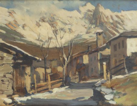 MARIO LISA<BR>Torino 1908 - 1992<BR>"Paesaggio con neve"