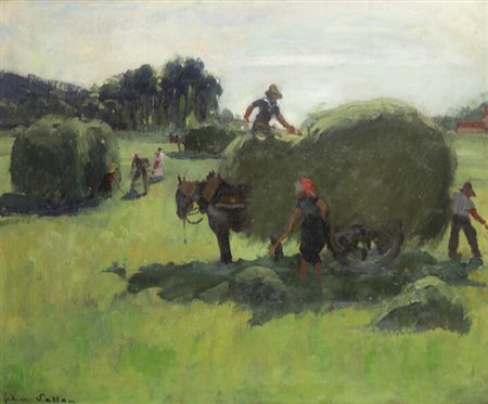 FELICE VELLAN<BR>Torino 1889 - 1976<BR>"Fienagione" 1944