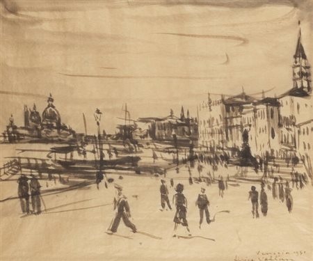 FELICE VELLAN<BR>Torino 1889 - 1976<BR>"Venezia" 1951