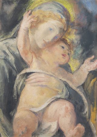 MARIO MICHELETTI<BR>Balzola Monferrato (AL) 1892 - 1975 Torino<BR>"Madonna con bambino"