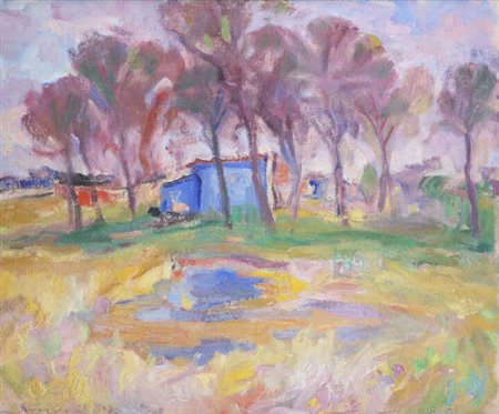 MARIO MICHELETTI<BR>Balzola Monferrato (AL) 1892 - 1975 Torino<BR>"Paesaggio maremmano" 1968