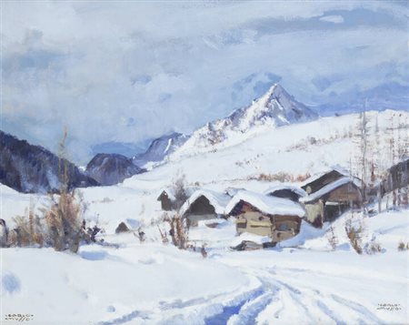 CARLO MUSSO<BR>Balangero (TO) 1907 - 1968<BR>"Paesaggio montano"