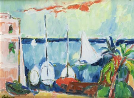 ENRICO PAULUCCI<BR>Genova 1901 - 1999 Torino<BR>"Barche"