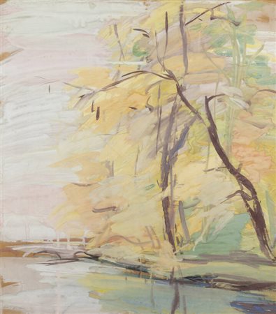 LUIGI SPAZZAPAN<BR>Gradisca d'Isonzo (GO) 1889 - 1958 Torino<BR>"Ponte sul Po" 1933