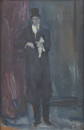 LUIGI SPAZZAPAN<BR>Gradisca d'Isonzo (GO) 1889 - 1958 Torino<BR>"Uomo con cilindro" 1938