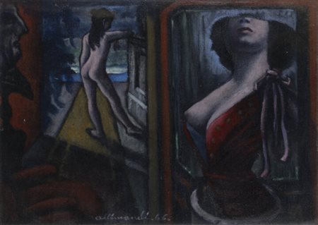 ENRICO ALIMANDI<BR>Torino 1910 - 1984<BR>"La vecchia villa" 1966