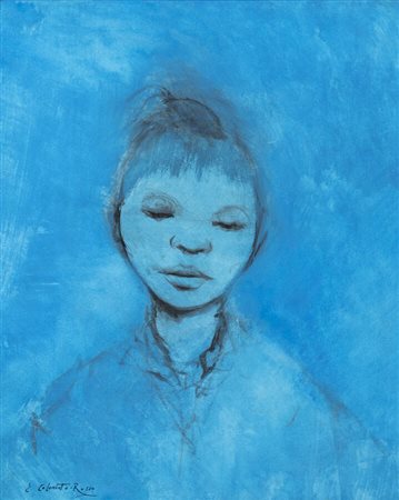 ENRICO COLOMBOTTO ROSSO<BR>Torino 1925 - 2013 Casale Monferrato (AL)<BR>"Volto azzurro"