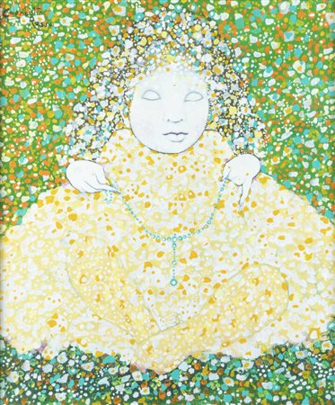 ENRICO COLOMBOTTO ROSSO<BR>Torino 1925 - 2013 Casale Monferrato (AL)<BR>"Bambola su fondo verde"