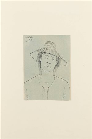 ENRICO COLOMBOTTO ROSSO<BR>Torino 1925 - 2013 Casale Monferrato (AL)<BR>"Ritratto maschile" 1955