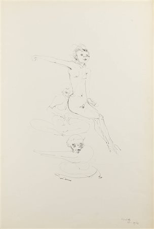 ENRICO COLOMBOTTO ROSSO<BR>Torino 1925 - 2013 Casale Monferrato (AL)<BR>"Figure" 1961