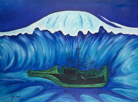 GUIDO DE BONIS<BR>Torino 1931 - 2009<BR>"Apparition marine" 1981