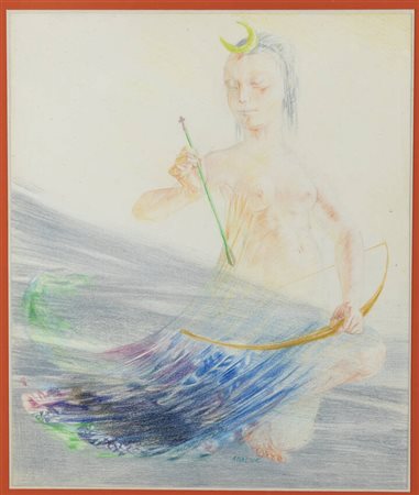 ABACUC (Silvano Gilardi)<BR>Torino 1933 - 2021<BR>"I dardi verdi lascianti scie di rosa caldo nelle albe della Diana lunedì" 1/1972