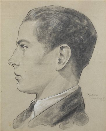 PITTORE ANONIMO<BR>"Ritratto di giovane di profilo" 1925