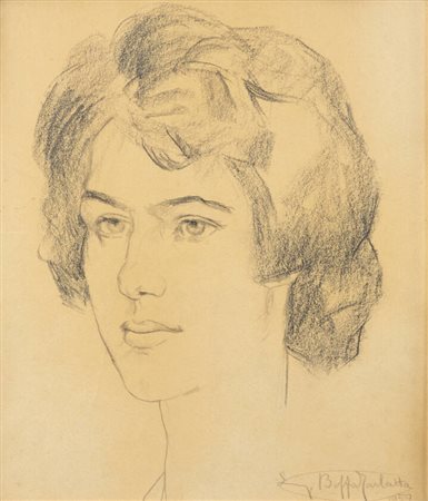 LUIGI BOFFA TARLATTA<BR>Rialmosso (VC) 1889 - 1965 Quittengo (VC)<BR>"Ritratto di donna" 1959