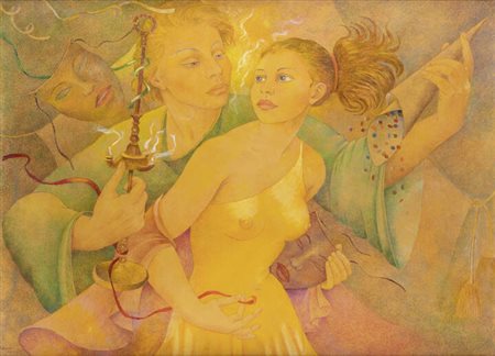 GEMMA VERCELLI<BR>Torino 1916 - 1995 Montecarlo (Monaco)<BR>"Alba di Carnevale"