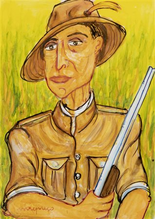 GIUSEPPE MIGNECO<BR>Messina 1908 - 1997 Milano<BR>"Cacciatore"