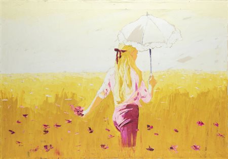 MARIO BERRINO<BR>Alassio (SV) 1920 - 2011<BR>"Ragazza nel campo"