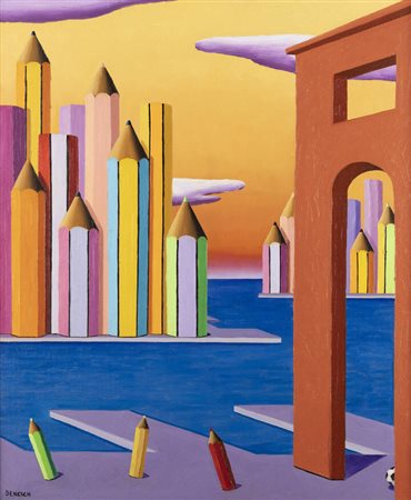 ANTONIO BENCICH<BR>Biella 1949<BR>"Metropoli e pallone" 2009