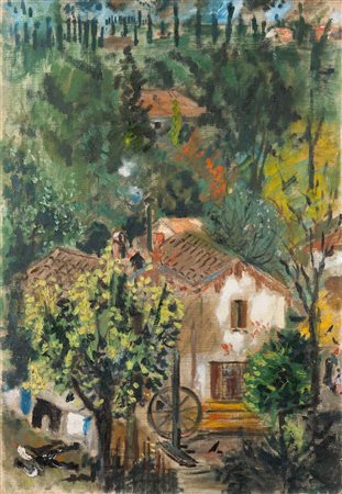 Filippo De Pisis 1896 Ferrara-1956 Milano, Il mulino di fiera di Primiero