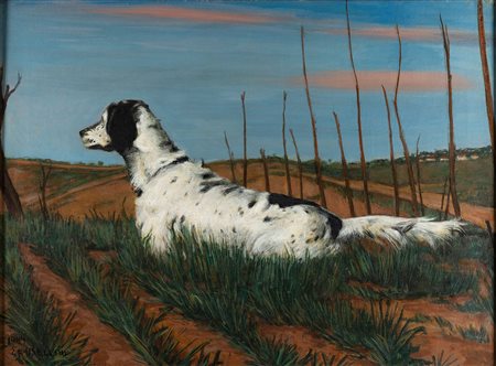 Gianfilippo Usellini 1903 Milano-1971 Arona, Cane da caccia