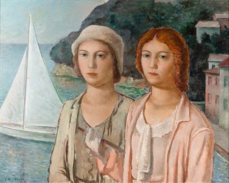 Emanuele Rambaldi 1903 Pieve di Teco (IM)-1968 Savona, Donne alla marina