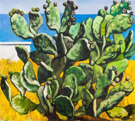 Renato Guttuso 1911 Bagheria-1987 Roma, Cactus e mare (Fichi d'India)
