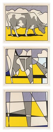 Roy Lichtenstein 1923 New York-1997 New York, Cow Triptych (Cow Going Abstract)