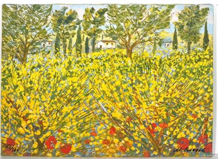 Michele Cascella “Ginestre in Toscana” 1984